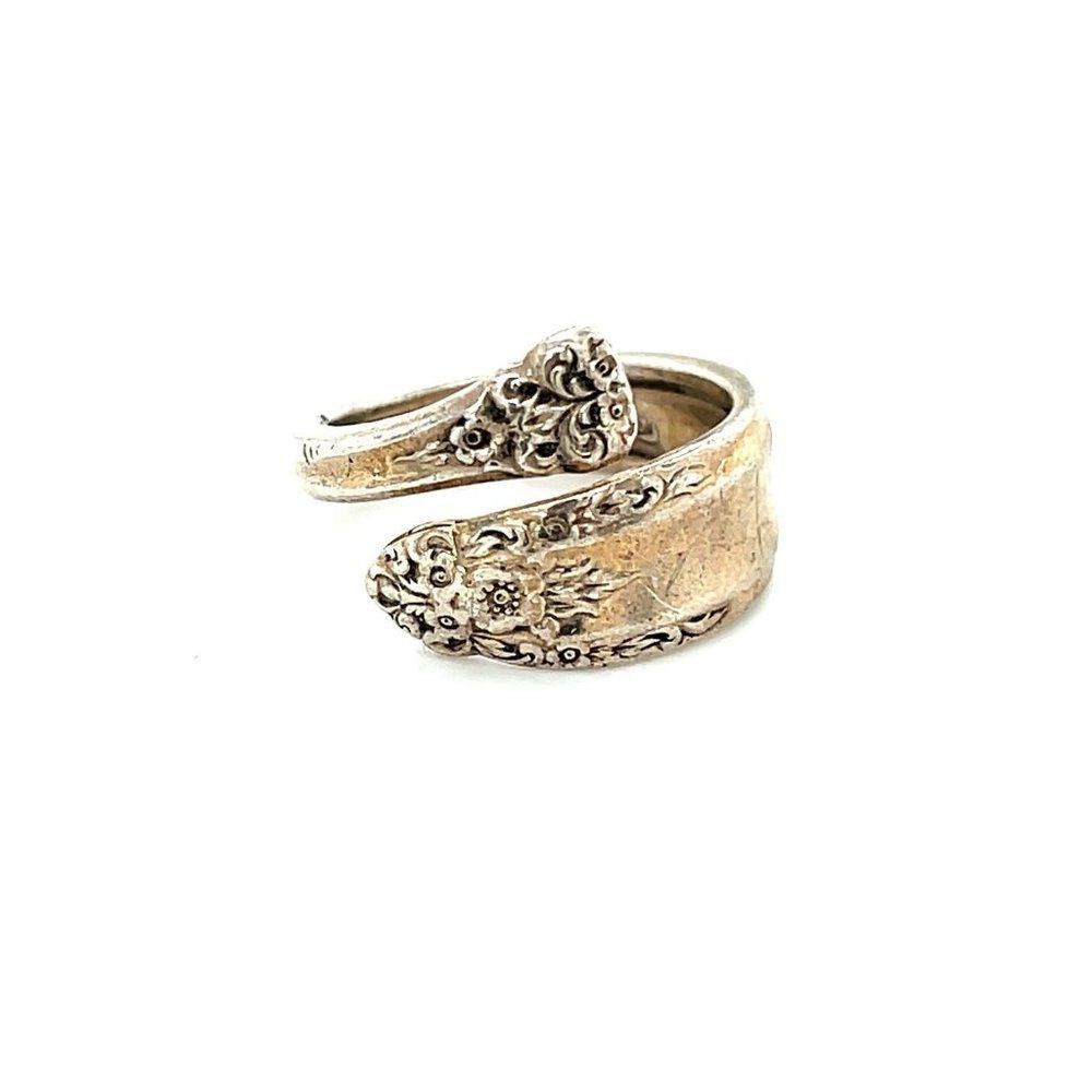 Sterling Flower‎ Detail Spoon Ring